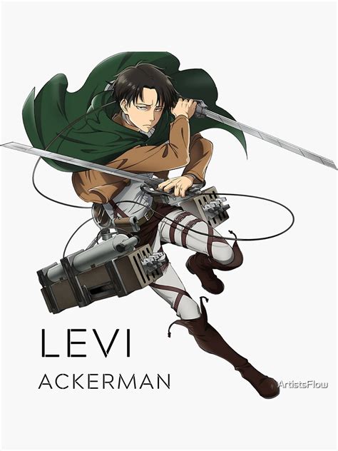 "Captain Levi Ackerman Attack On Titan (AOT)" Sticker for Sale by ...