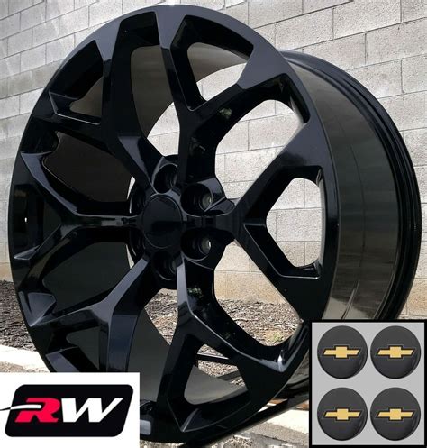 20 Inch Chevy Silverado 1500 OE Replica Snowflake Wheels Gloss Black