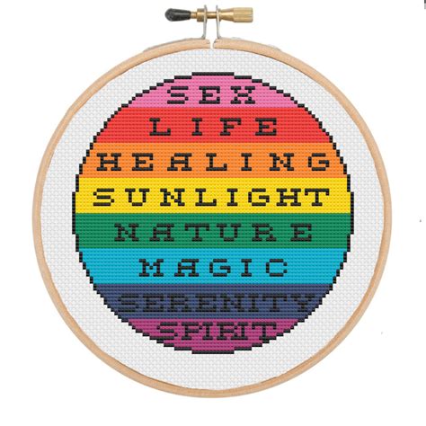 Gay Pride Flag Cross Stitch Patter Original Version With Etsy