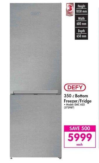 Defy Bottom Freezer Fridge L Offer At Makro