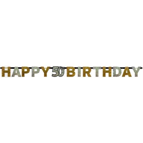 Happy 50th Birthday Letter Banner Goldsilver Big W