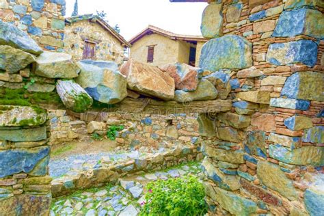 Ancient Stone Wall Made Of Natural Rough Stones Old Masonry Stock