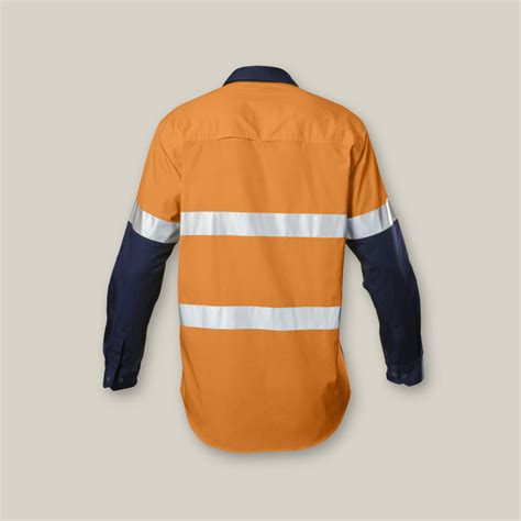 Hard Yakka Koolgear Hi Vis 2 Tone Vented Taped Long Sleeve Cotton Shirt