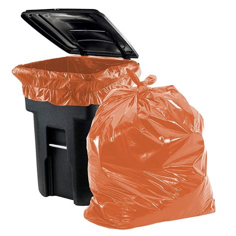 Pack Of 20 Heavy Duty Can Liners 43 X 47 Low Density Orange Trash