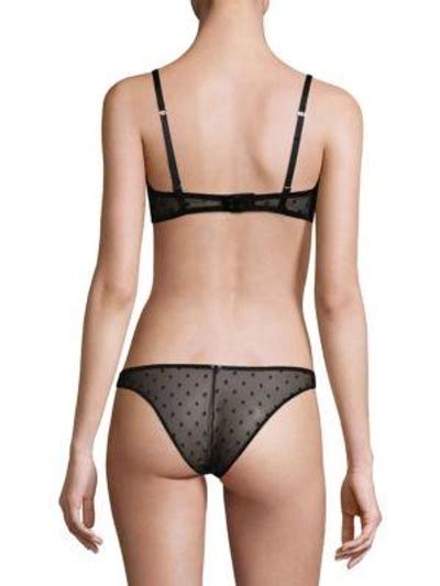 Fleur Du Mal Dot Balconette Bra In Black Modesens