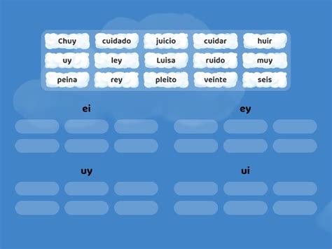 Diptongos Ei Ey Uy Ui Classifica O Em Grupos