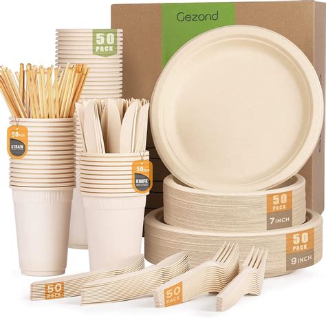 Amazon Restylife Pcs Compostable Paper Plates Set Heavy Duty