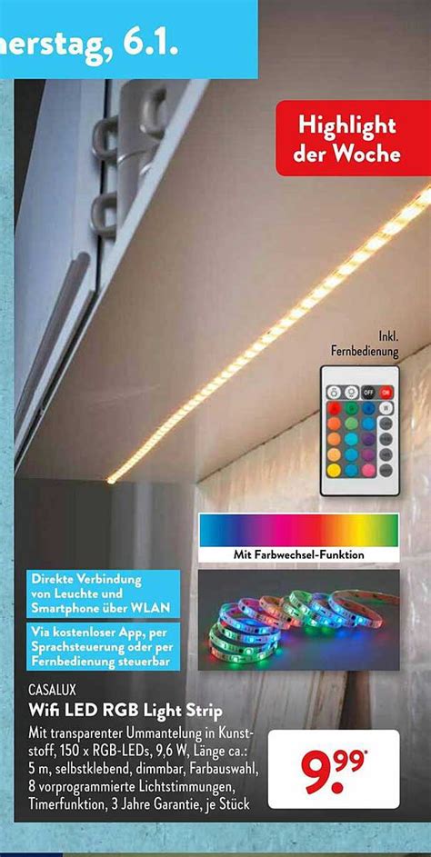 Casalux Wifi Led Rgb Light Strip Angebot bei ALDI SÜD 1Prospekte de