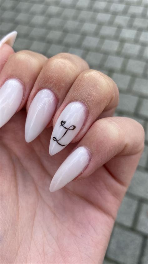 Nails Nailinspiration Aesthetic White Love Acrylic Nails Almond