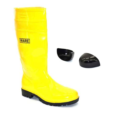 Yellow Pvc Safety Boot With Steel Toe Cap Sh Construction Building