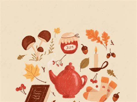 Cozy Autumn Essentials Illustration By Agnė Kubilienė On Dribbble