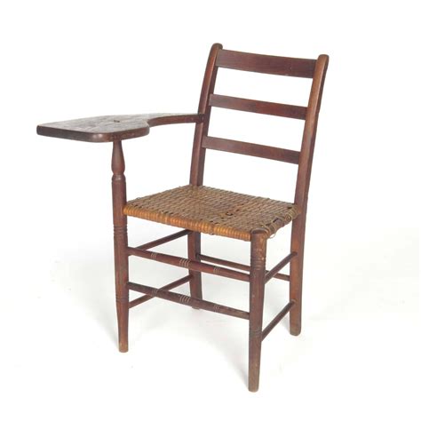 Antique School Desk Chair Writing Cane Seat Oak Primitive Etsy