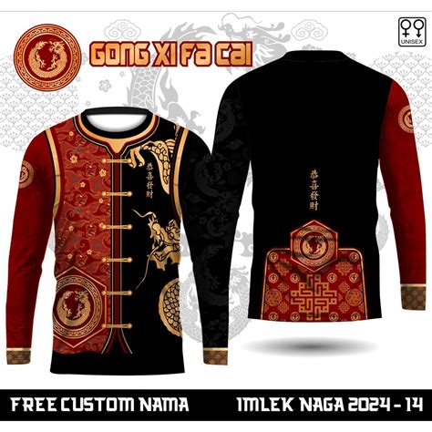 Jual Jersey Cheongsam Baju Imlek Shio Naga 2024 Kaos Tahun Baru Cina