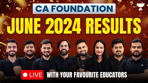 CA Foundation June 2024 Results Live Unacademy CA YouTube