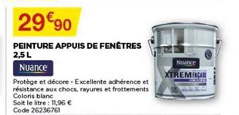 Promo Peinture Appuis De Fenêtres 2 5 L Nuance chez Bricomarché