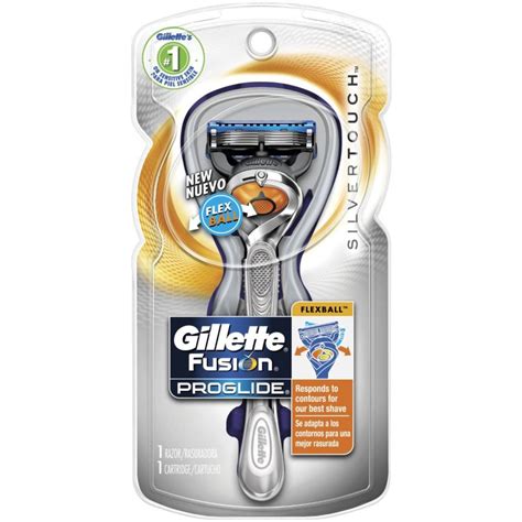 Gillette Fusion Proglide Silvertouch Mens Razor With Flexball Handle Ct