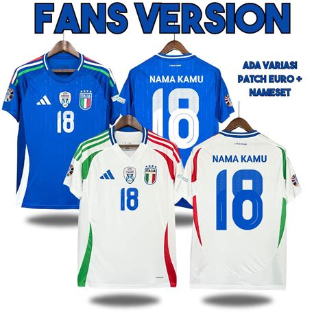 Jual Fans Jersey Italy Euro Home Away Biru Baju Bola Timnas Negara