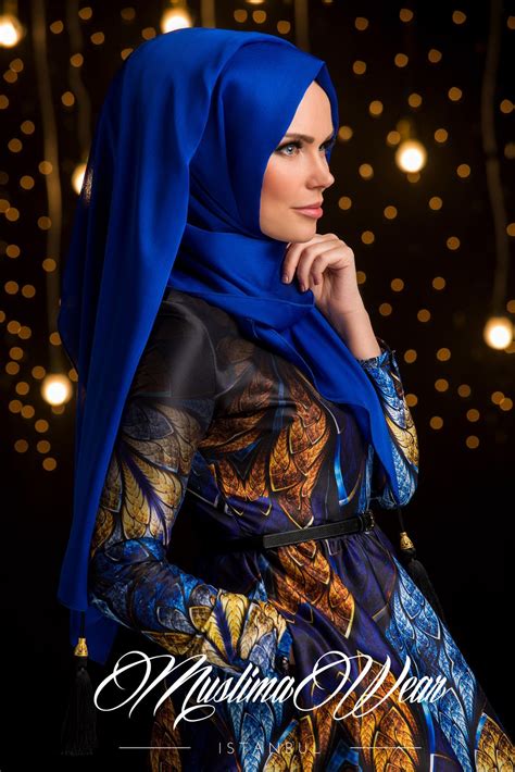 Chiffon Scarf Hijab Royal Blue Color With Silk Tassel Muslimah Style