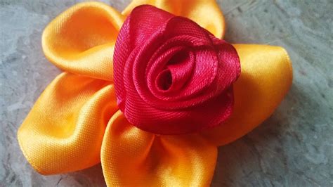 Super Easy Ribbon Flower How To Make Satin Ribbon Flower DIY