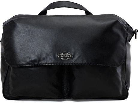 Brooks Brothers Soft Messenger Bag in Black for Men | Lyst