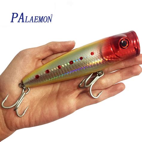 Palaemon Big Fishing Lure Popper 130mm60g 3d Eyes Vmc Hook Saltwater