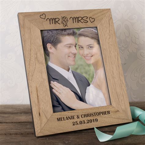 Personalised Wooden Photo Frame Mr And Mrs GettingPersonal Co Uk