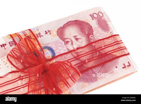 Chinese Yuan Of Bank Notes With A Red Loop Chinesische Yuan Banknoten