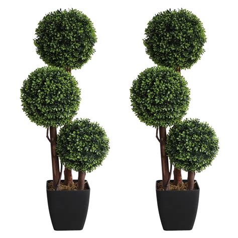 Damomo Outdoor Artificial Topiaries Boxwood Ball Tree Ft Fake Topiary