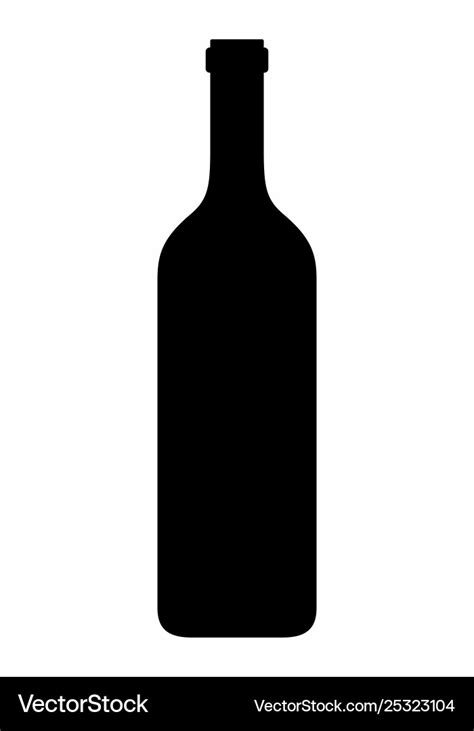 Wine bottle dark silhouette Royalty Free Vector Image