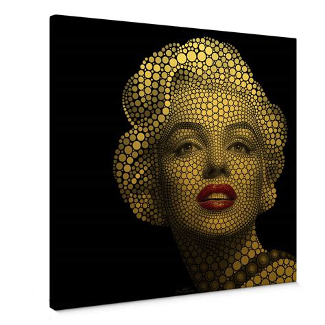 Tableau sur toile avec effet doré Ben Heine Circlism Marilyn Monroe