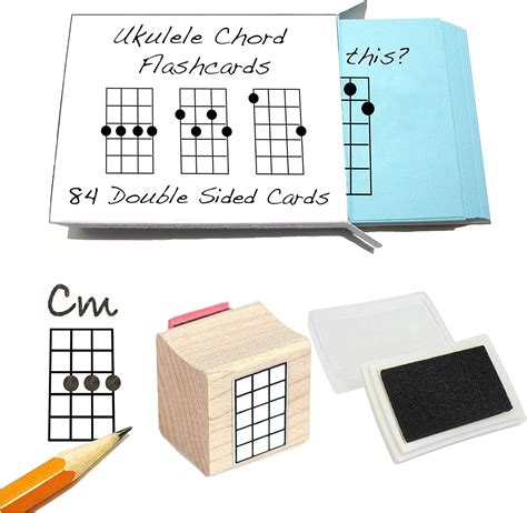 Débutant ukulélé Coffret cadeau Chord flashcards personnalisables et