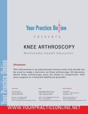 Fillable Online Knee Arthroscopy Benefits Preparation And