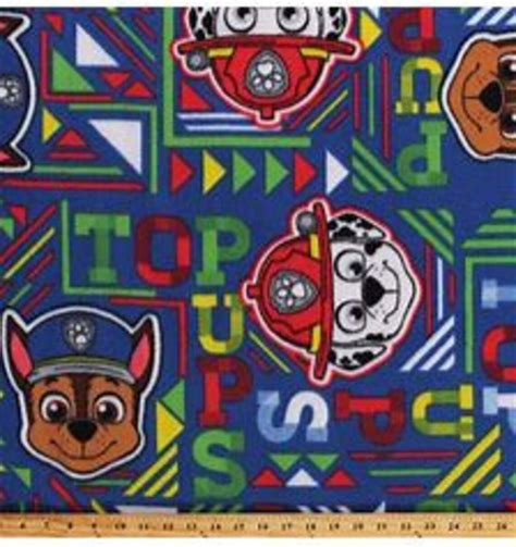 Paw Patrol Pup Fleece Fabric Etsy