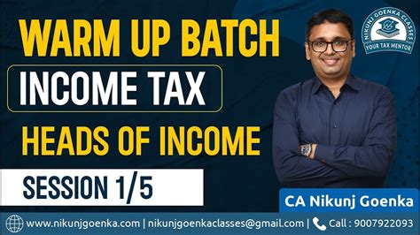 CMA Inter Direct Tax Warm Up Batch Session 1 5 Heads Of Income