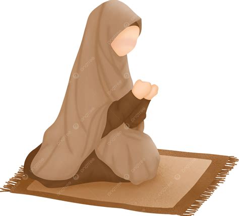 Ilustración De Una Mujer Musulmana Rezando Png Rezar Dibujos Animados Musulmanes Salat Png Y