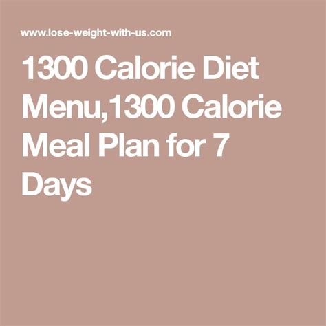 Free 1300 Calorie Diet Plan - discovernews