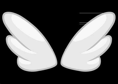 Cartoon Set Of Cartoon Wings Two Pair Contour And Painted Ornament