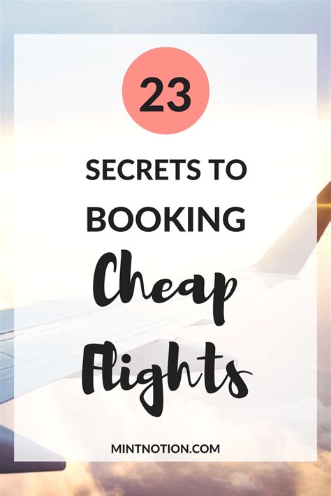 23 Secrets To Booking Cheap Flights Mint Notion