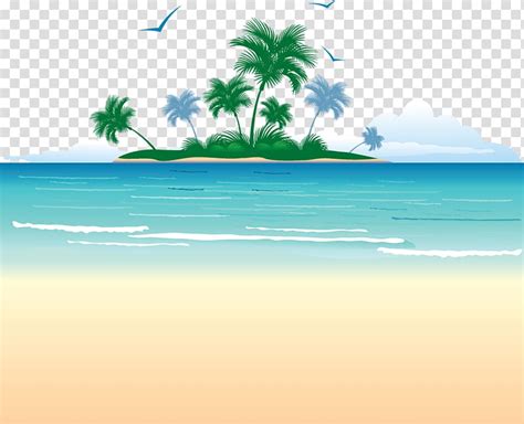 Free Download Green Island Illustration Beach Island Shore Beach