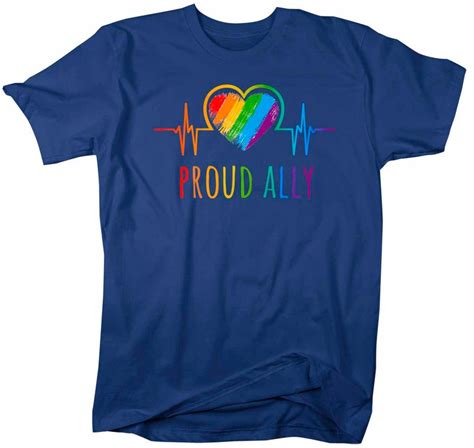 Mens Proud Ally Lgbt T Shirt Lgbt Support Shirt Friends Etsy