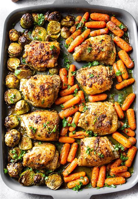 Sheet Pan Chicken Thighs With Vegetables Video Garden In The Kitchen