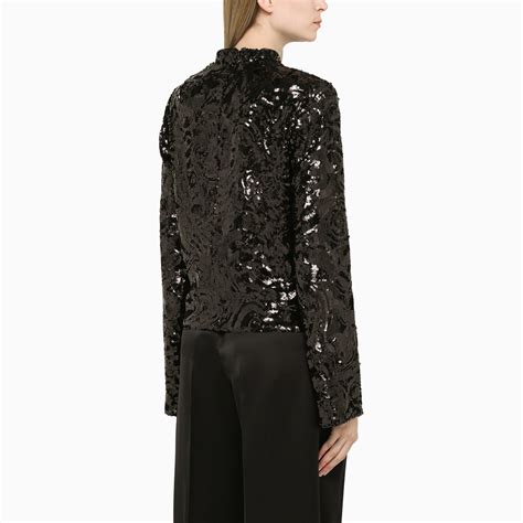 Dries Van Noten Top Noir Avec Paillettes TheDoubleF