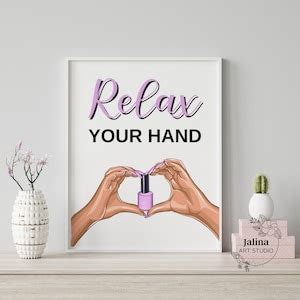 Relax Your Hand Nail Room Decor Printable Nail Salon Wall Art Nail