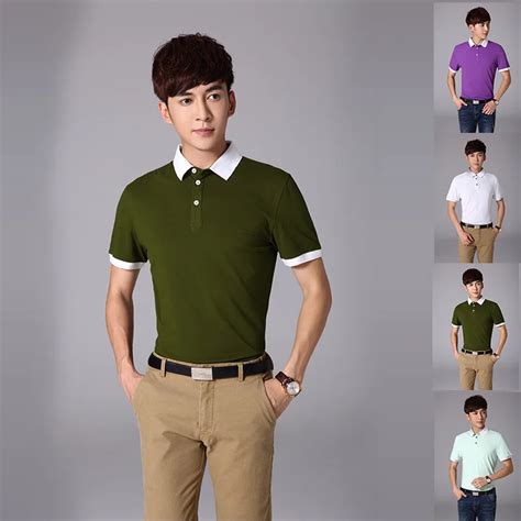 Fashion Cotton Mens Polo Shirts Brand Casual Breathable Slim Polos Shirt Business Leisure Men