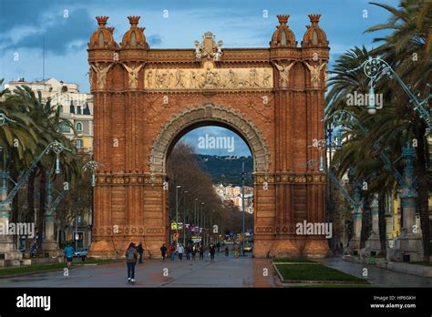 Detail Of Arc De Triomf Triumphal Arch In Passeig Lluis Companys