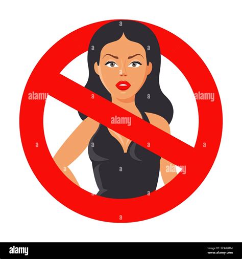 Ban For Women Restrictions For Ladies Flat Character Vector Illustration Stock Vector Image