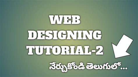 Html Css Web Designing Course In Telugu Tutorial Youtube