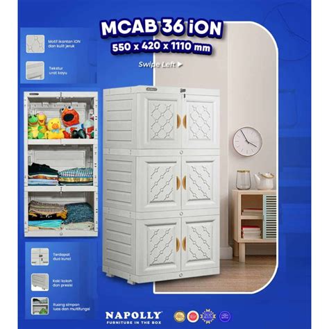 Jual LEMARI BAJU PLASTIK NAPOLLY MINI CABINET MCAB 36 ION LEMARI