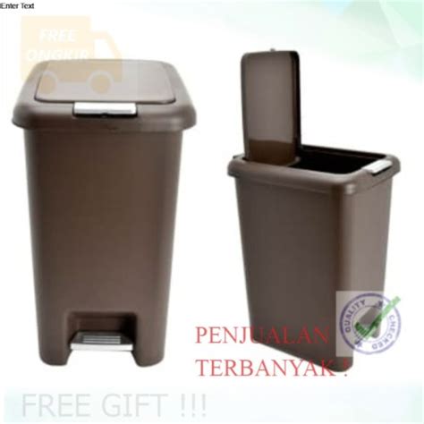 Jual Tempat Sampah Plastik Kotak Pedal Injak Krisbow 20 Liter Cokelat