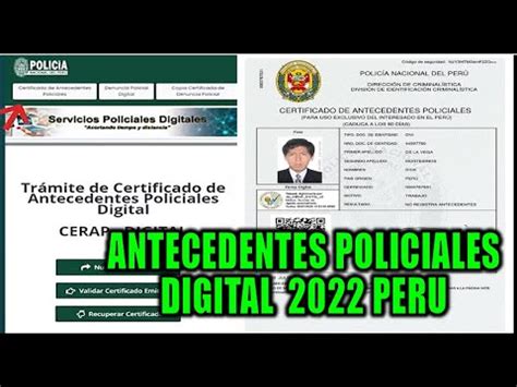 Certificado De Antecedentes Policiales Tramitar Ahora